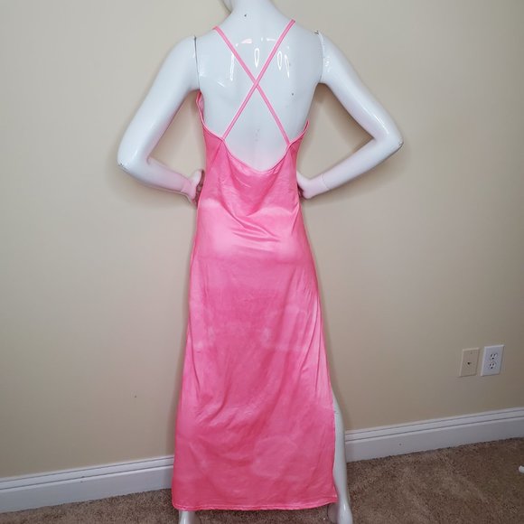 True Rock Hot Pink Scoop Neck Maxi Dress SZ L - Picture 5 of 11